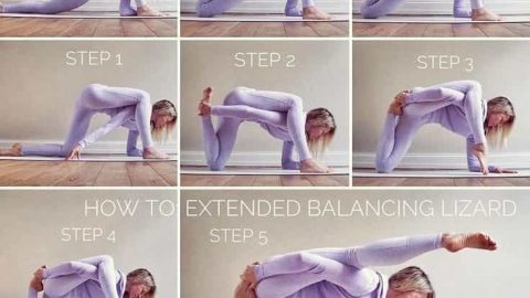 Extended Balancing lizard Pose: Step by Step Instructions - sharpmuscle