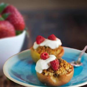 Almond-stuffed Baked Apples with Almond Whipped Cream - FITZABOUT