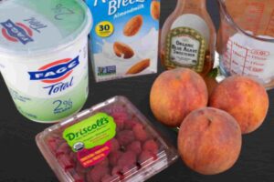peach and raspberry smoothie ingredients - FITZABOUT
