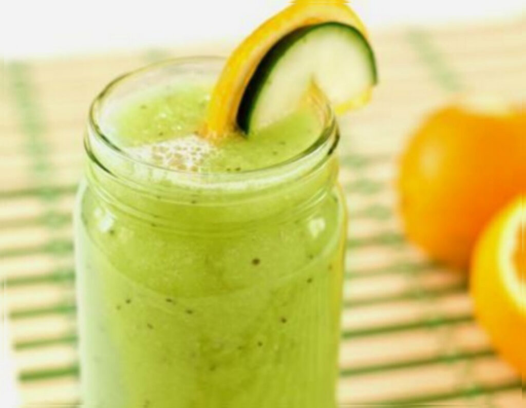 Cucumber Orange and Chia Frappe Smoothie - sharpmuscle