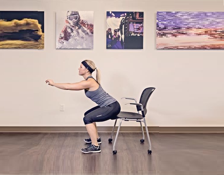 chair squat bodyweight workout - sharp muscle