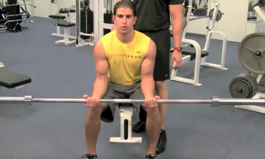 Barbell wrist curls forearm exercises