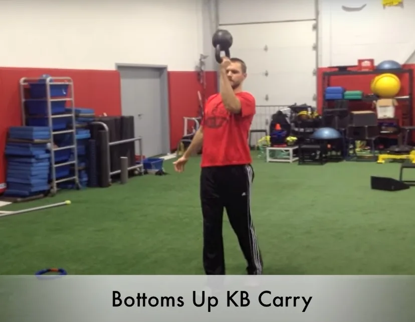 Bottoms-Up Kettlebell Carry forearm exercises