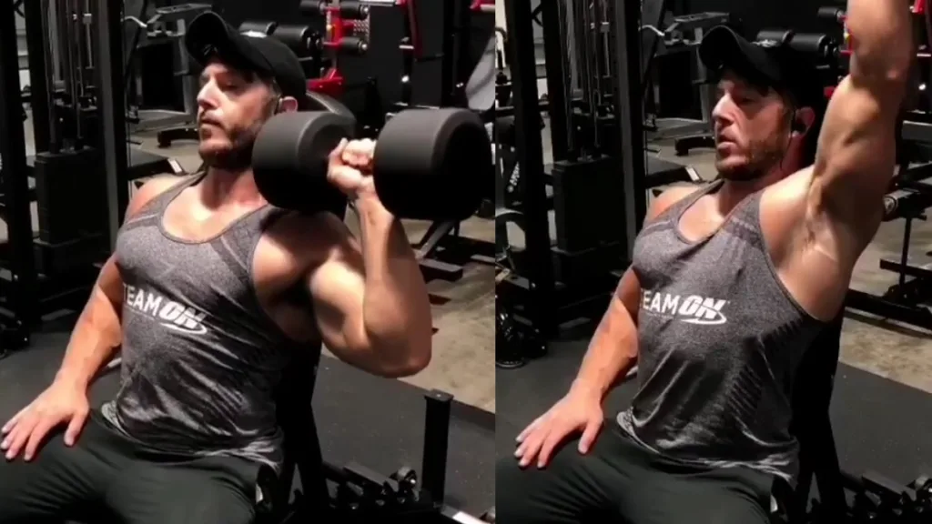 single arm dumbbell press or dumbbell unilateral shoulder press – Sharp Muscle
